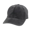 Gorra de béisbol clásica en algodón lavado gris marengo vintage con visera curvada - Ajustable / Negro