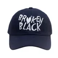 Dunkelblaue Baseballkappe mit weißer BROKEN BLACK Stickerei und Herz-Motiv - Verstellbar / Marineblau