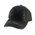 Cappello da baseball nero lavato in stile retrò con strappi ed estetica street vintage - Regolabile / Nero Distressed (Stile 1)