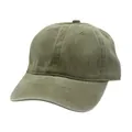 Gorra de béisbol clásica de algodón verde militar lavado con textura vintage desgastada - Ajustable / Azul Denim