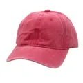 Gorra de béisbol clásica de algodón lavado rojo oscuro con textura vintage y visera curvada - Ajustable / Rojo Sandía