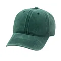 Detalle de la textura de lona de algodón lavado verde oscuro y ojales de ventilación gorra - Ajustable / Verde Esmeralda