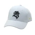 Berretto da baseball unisex in cotone azzurro con ricamo lettera B e visiera ricurva - Regolabile / Bianco