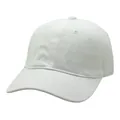 Detailed close-up of white cotton twill baseball cap showing fabric texture and seams - Adjustable / White