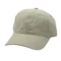 Detailed view of beige washed cotton baseball cap texture and vintage distressed finish - Adjustable / Off White