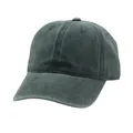 Detailed view of dark grey washed cotton baseball cap with classic six-panel design - Adjustable / Dark Gray