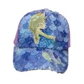Omkeerbare pailletten honkbalpet voor kinderen met een kleurrijk zeemeermin design - Verstelbaar / Paars Blauwe Zeemeermin Stijl