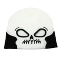 Berretto lavorato a maglia teschio di Halloween per l'inverno, cappello caldo da uomo e donna - Teschio Bianco / Taglia unica