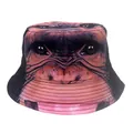 Detailed view of bucket hat featuring realistic animal print and reinforced stitching - Seal Animal Face Style (Style 40)