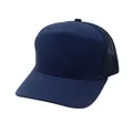 Detailansicht der marineblauen Trucker-Mütze mit atmungsaktivem Mesh und fester Vorderseite - Schlichter Stil / Marineblau