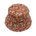 Dettaglio del cappello alla pescatora natalizio con stampe di Babbo Natale e renne - M(56-58cm) / Stile Rosso di Natale 4