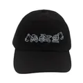 Kids black baseball cap with grey truck and excavator embroidery on cotton canvas - Adjustable (48-54cm) / Black