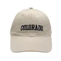 Klassische beige Kinder-Baseballkappe aus Baumwolle mit schwarzem Colorado-Stick - Verstellbar / Gebrochenes Weiß