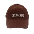 Dunkelbraune Kinder Baseballkappe mit weißer Colorado Stickerei und gebogenem Schirm - Verstellbar / Kaffeebraun