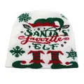 Détail du bonnet en tricot Santa's Favorite Elf avec broderie festive de Noël - Style 7: Blanc Lutin Préféré Du Père Noël