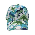 Detail of the high-quality twill cotton fabric with vibrant cartoon dinosaur prints - Adjustable [48-54cm] / White All Over Print Dinosaur (Pattern 11)
