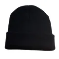 Berretto classico in maglia nera tinta unita per il tempo libero all'aperto in inverno - Taglia unica / Nero