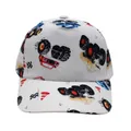 Close-up of kids baseball cap featuring colorful monster truck prints and racing patterns - Adjustable [48-54cm] / White Racing Trucks (Pattern 19)