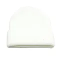 Bonnet blanc classique en maille côtelée avec bord à revers pour la chaleur hivernale - Taille unique / Blanc