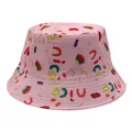 Pink mushroom bucket hat with nice print and rainbow pattern in casual cotton twill - M (56-58cm) / Pink Graffiti (Style 1)