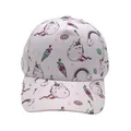 Pink cartoon print baseball cap for children featuring unicorns and rainbows pattern - Adjustable [48-54cm] / Pink Unicorn Rainbow (Pattern 24)