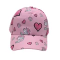 Pink kids baseball cap with cute unicorn and heart print all-over patterns - Adjustable [48-54cm] / Pink Unicorn Heart (Pattern 25)