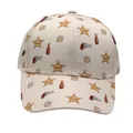 Détail de la casquette enfant en coton avec motif de shérif et de cowboy - Réglable / Style Imprimé Étoile de Shérif Beige