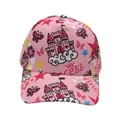 Pink cartoon princess baseball cap for kids featuring castle and butterfly prints - Adjustable [48-54cm] / Pink Princess Castle (Pattern 30)