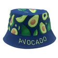 Omkeerbare vissershoed voor kinderen met cartoon avocado prints en tekst in marineblauw - 54cm / Blauw