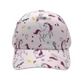 Pink cartoon unicorn printed baseball cap for children with magic rainbow pattern - Adjustable [48-54cm] / Pink Magic Unicorn (Pattern 32)