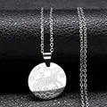 Silver zodiac Aries necklace with laser-engraved round pendant and fine curb chain - Silver Aries