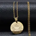 Gold zodiac necklace featuring a Cancer crab emblem on a round pendant with chain - Gold Cancer