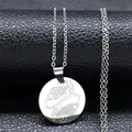 Pisces constellation coin pendant necklace in silver stainless steel finish - Silver Pisces