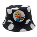 Chapeau bob noir à pois blancs pour enfants avec motif abeille et globe terrestre - 54 / Noir