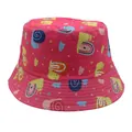 Wendbarer Kinder-Sonnenhut in Rosenrot mit bunten Schneckenmustern für Jungen und Mädchen - 54cm / Rot