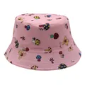 Kinder Fischerhut in Rosa mit Bär- und Pilzmotiv für optimalen Sonnenschutz - 54cm / Rosa