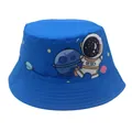 Blauwe vissershoed voor kinderen met astronautenprint voor zonbescherming buiten - 54cm / Blauw