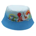 Vissershoed voor kinderen met cartoon dierenprint en zonbescherming in blauw en wit - Stijl 4-Blauw Wit Stiksels Dierenprint