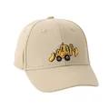 Berretto da baseball per bambini in cotone kaki con ricamo di escavatore giallo per bimbi - Regolabile / Kaki