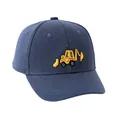 Cappellino da bambino blu scuro con ricamo di escavatore giallo in tessuto di cotone - Regolabile / Blu navy
