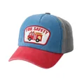 Kids fire truck baseball cap with colorful patchwork design and Fire Safety embroidery - Adjustable / Gray