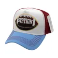 Cappello trucker retrò football americano con fronte bianco, visiera blu e rete - Regolabile / Patchwork blu bianco rosso