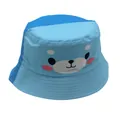 Kinder-Anglerhut in Hell- und Dunkelblau mit süßem Cartoon-Hundemuster-Design - Hellblau Dunkelblau Patchwork Robbe (BQ-B2179)