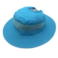 Women's outdoor sun hat with mesh vents and ponytail hole in light blue quick-dry fabric - Ponytail Style / Blue