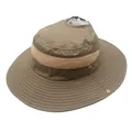 Détail d'un chapeau de randonnée kaki avec filet respirant et ouverture pour queue de cheval - M (56-58cm) / Style Queue de Cheval / Kaki