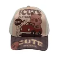 Gorra de béisbol Capybara para niños con estampado de dibujos y malla transpirable - Ajustable 48-54cm / Capibara Beige Gris Marrón Oscuro