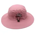 Détail d'un chapeau rose avec trou pour queue de cheval et cordon de serrage réglable - M (56-58cm) / Style Régulier / Rose