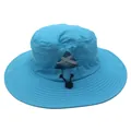 Détail de l'ouverture pour queue de cheval et tissu en maille sur chapeau bleu clair - M (56-58cm) / Style Régulier / Bleu