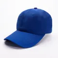 Gorra de béisbol clásica de algodón azul oscuro con diseño de seis paneles y visera curva - Ajustable / Azul