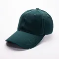 Gorra de béisbol clásica de algodón verde oscuro con seis paneles y visera curva - Ajustable / Verde Oscuro